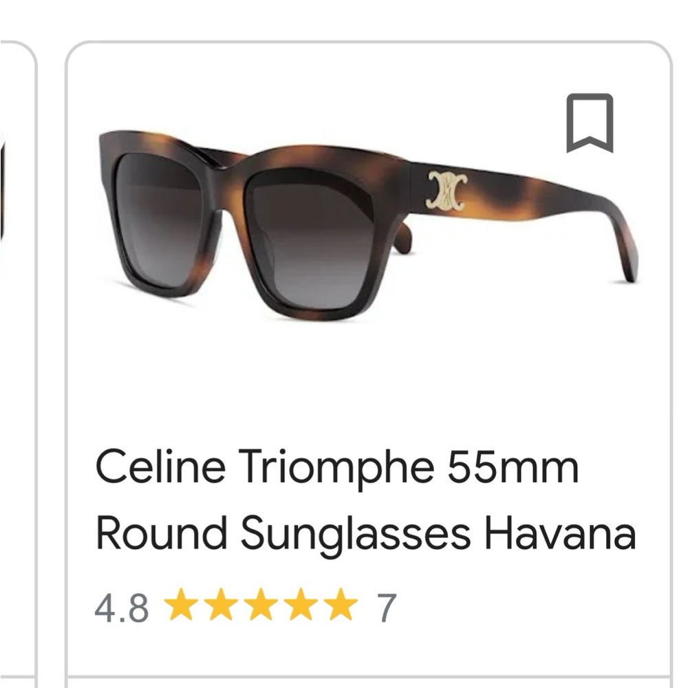 Celine Triomphe 55M Geometric Sunglasses in Havana